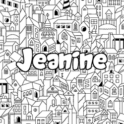 Coloraci&oacute;n del nombre Jeanine - decorado ciudad