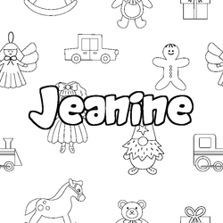 Coloraci&oacute;n del nombre Jeanine - decorado juguetes