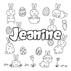 Coloraci&oacute;n del nombre Jeanine - decorado Pascua
