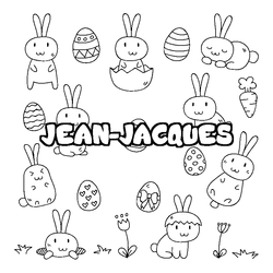 Coloraci&oacute;n del nombre JEAN-JACQUES - decorado Pascua