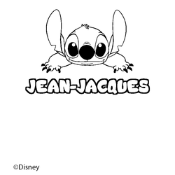 Coloraci&oacute;n del nombre JEAN-JACQUES - decorado Stitch