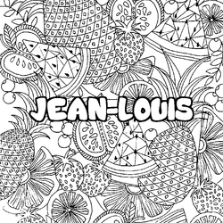 Coloraci&oacute;n del nombre JEAN-LOUIS - decorado mandala de frutas