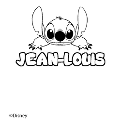 Coloraci&oacute;n del nombre JEAN-LOUIS - decorado Stitch