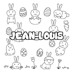 Coloraci&oacute;n del nombre JEAN-LOUIS - decorado Pascua