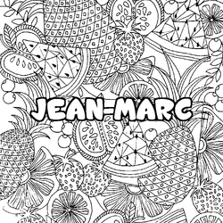 Coloraci&oacute;n del nombre JEAN-MARC - decorado mandala de frutas