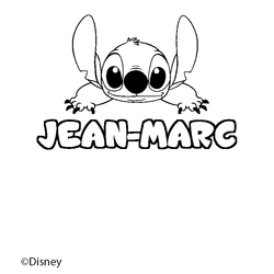 Coloraci&oacute;n del nombre JEAN-MARC - decorado Stitch