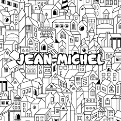 Coloraci&oacute;n del nombre JEAN-MICHEL - decorado ciudad