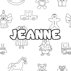 Coloraci&oacute;n del nombre JEANNE - decorado juguetes