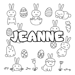 Coloraci&oacute;n del nombre JEANNE - decorado Pascua