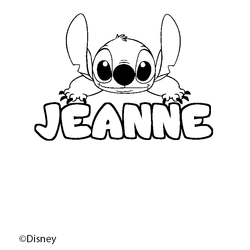Coloraci&oacute;n del nombre JEANNE - decorado Stitch