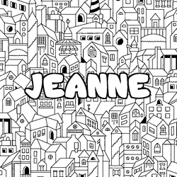 Coloraci&oacute;n del nombre JEANNE - decorado ciudad