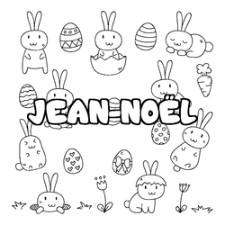 Coloraci&oacute;n del nombre JEAN-NO&Euml;L - decorado Pascua