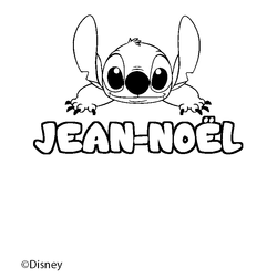 Coloraci&oacute;n del nombre JEAN-NO&Euml;L - decorado Stitch