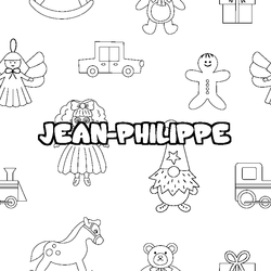 Coloraci&oacute;n del nombre JEAN-PHILIPPE - decorado juguetes