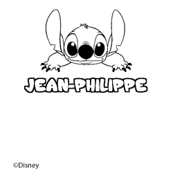 Coloraci&oacute;n del nombre JEAN-PHILIPPE - decorado Stitch
