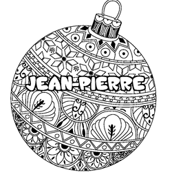 Coloraci&oacute;n del nombre JEAN-PIERRE - decorado bola de Navidad