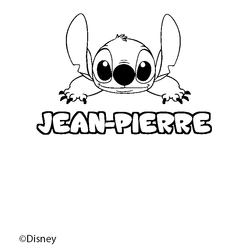 Coloraci&oacute;n del nombre JEAN-PIERRE - decorado Stitch