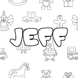 Coloraci&oacute;n del nombre JEFF - decorado juguetes
