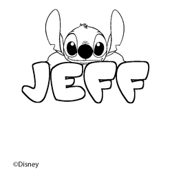 Coloraci&oacute;n del nombre JEFF - decorado Stitch