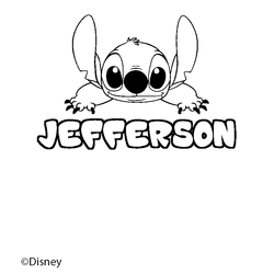 Coloraci&oacute;n del nombre JEFFERSON - decorado Stitch