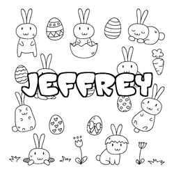 Coloraci&oacute;n del nombre JEFFREY - decorado Pascua