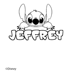 Coloraci&oacute;n del nombre JEFFREY - decorado Stitch