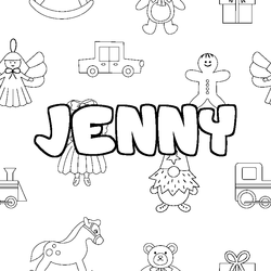 Coloraci&oacute;n del nombre JENNY - decorado juguetes