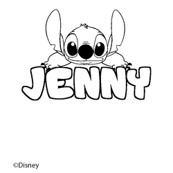 Coloraci&oacute;n del nombre JENNY - decorado Stitch