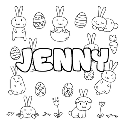 Coloraci&oacute;n del nombre JENNY - decorado Pascua