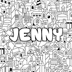 Coloraci&oacute;n del nombre JENNY - decorado ciudad