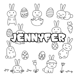Coloraci&oacute;n del nombre JENNYFER - decorado Pascua