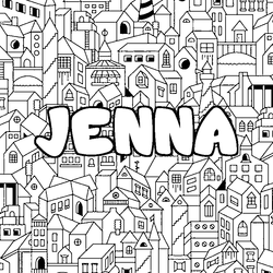 Coloraci&oacute;n del nombre JENNA - decorado ciudad