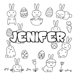 Coloraci&oacute;n del nombre JENIFER - decorado Pascua