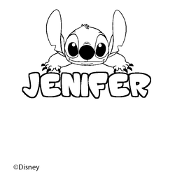 Coloraci&oacute;n del nombre JENIFER - decorado Stitch