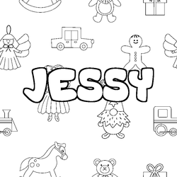 Coloraci&oacute;n del nombre JESSY - decorado juguetes