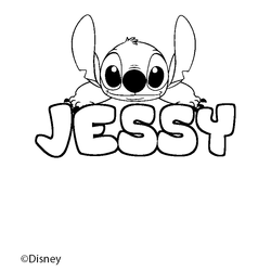Coloraci&oacute;n del nombre JESSY - decorado Stitch
