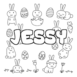 Coloraci&oacute;n del nombre JESSY - decorado Pascua