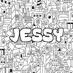 Coloraci&oacute;n del nombre JESSY - decorado ciudad