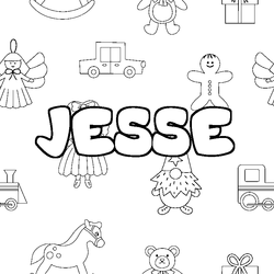 Coloraci&oacute;n del nombre JESSE - decorado juguetes