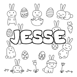 Coloraci&oacute;n del nombre JESSE - decorado Pascua