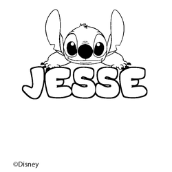 Coloraci&oacute;n del nombre JESSE - decorado Stitch