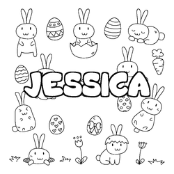 Coloraci&oacute;n del nombre JESSICA - decorado Pascua