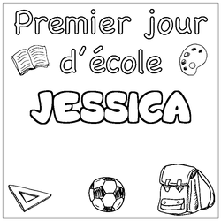 Coloraci&oacute;n del nombre JESSICA - decorado primer d&iacute;a de escuela