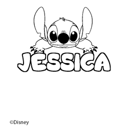 Coloraci&oacute;n del nombre JESSICA - decorado Stitch