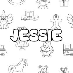 Coloraci&oacute;n del nombre JESSIE - decorado juguetes