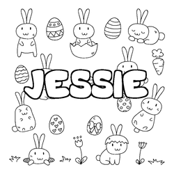 Coloraci&oacute;n del nombre JESSIE - decorado Pascua