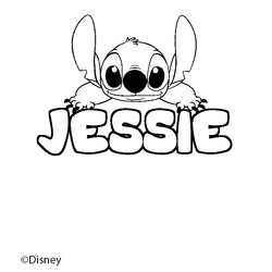 Coloraci&oacute;n del nombre JESSIE - decorado Stitch