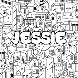Coloraci&oacute;n del nombre JESSIE - decorado ciudad