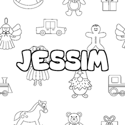 Coloraci&oacute;n del nombre JESSIM - decorado juguetes