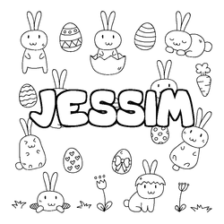 Coloraci&oacute;n del nombre JESSIM - decorado Pascua